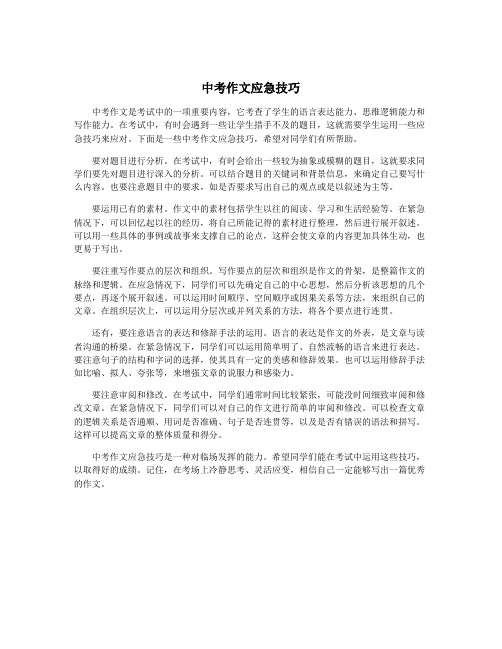 中考作文应急技巧