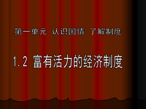 粤教版九年级全册第一单元第二课富有活力的经济制度(共27张PPT)