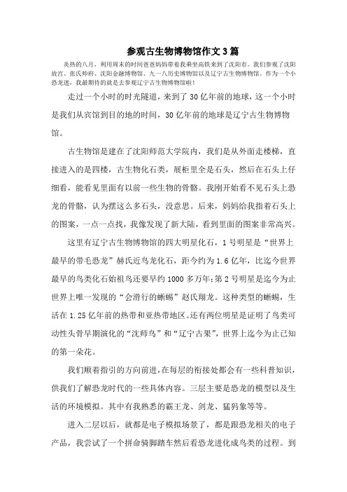 最新参观古生物博物馆作文3篇精选