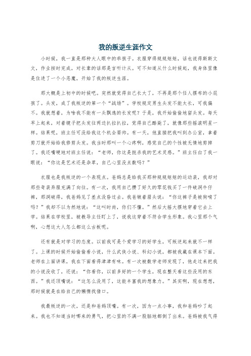 我的叛逆生涯作文