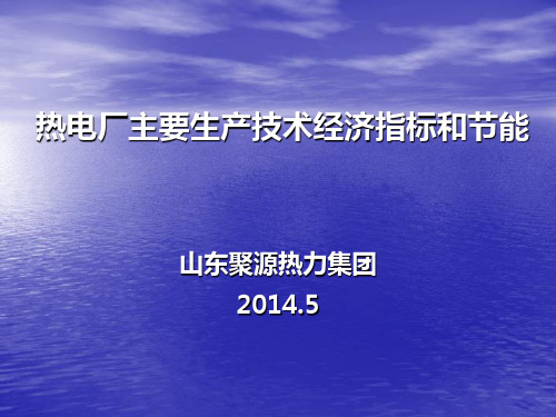 热电厂主要生产技术经济指标和节能.