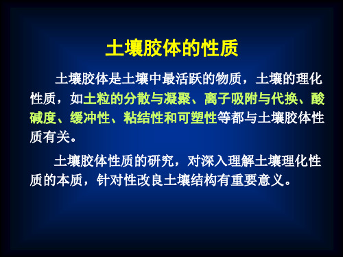 第一章第三节土壤性质(2)土壤胶体