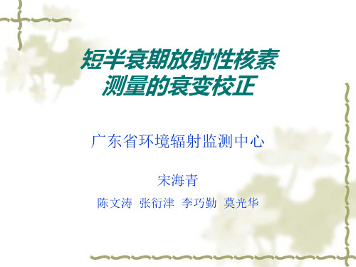 短半衰期放射性核素测量的衰变校正宋海青讲诉