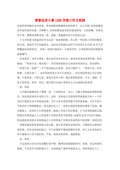 青春这件小事1200字高三作文范例