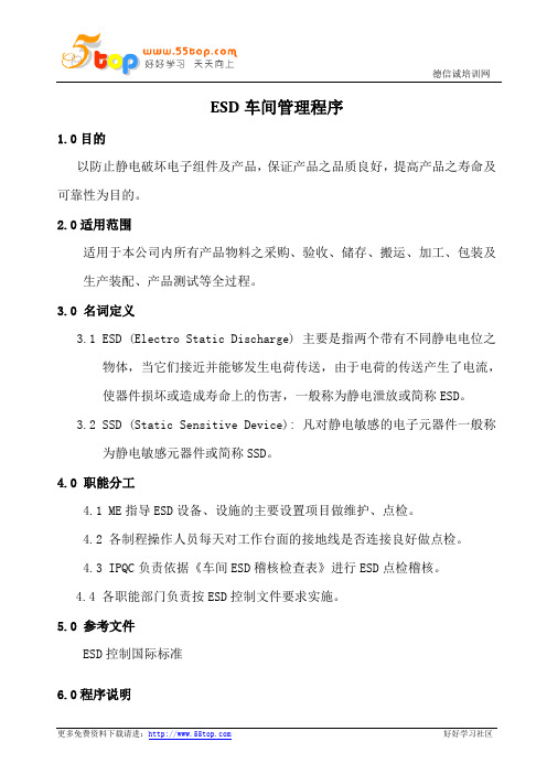 ESD车间管理程序