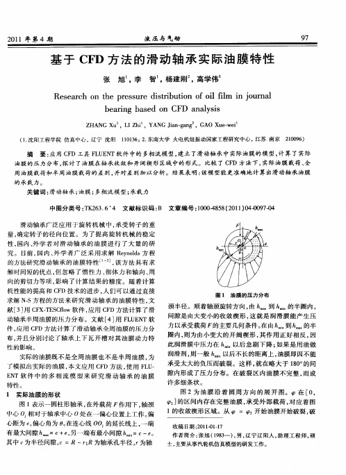 基于CFD方法的滑动轴承实际油膜特性