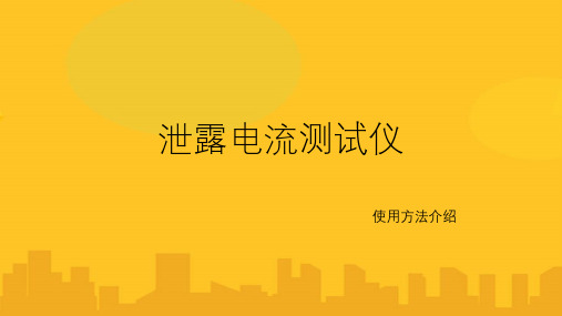 泄露电流测试仪器PPT资料优秀版