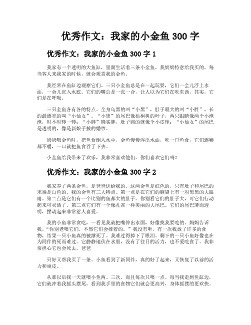 优秀作文我家的小金鱼300字