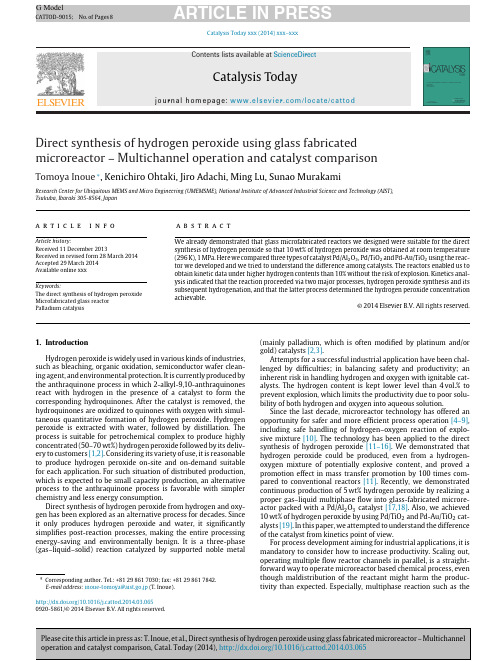 Direct synthesis of hydrogen peroxide using glass fabricated microreactor