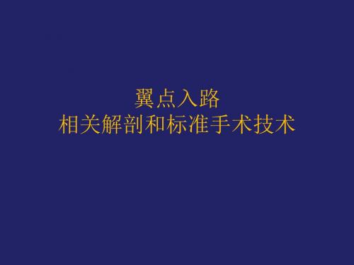 翼点入路的相关和标准手术技术介绍