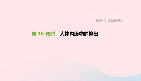 2019年中考生物专题复习四生物圈中的人第16课时人体内废物的排出课件新人教版20190111478