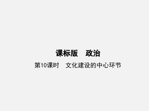 高考政治 一轮复习 发展中国特色社会主义文化(第10课时)文化建设的中心环节(必修3)