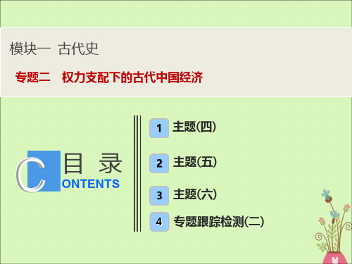 2020版高考历史大二轮复习第一部分模块一古代史专题二权力支配下的古代中国经济课件