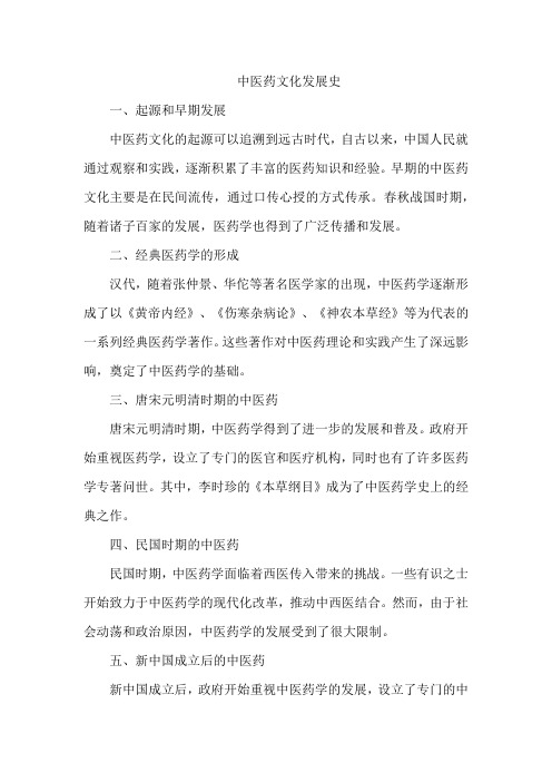 中医药文化发展史