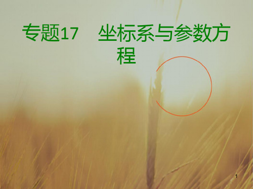 A版2018版高考数学理一轮专题复习课件专题17 坐标系与参数方程 精品