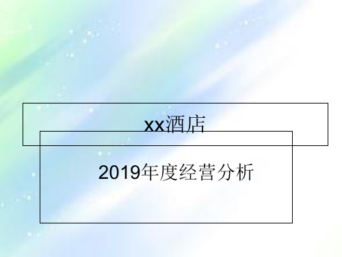 2019酒店年度经营分析报告
