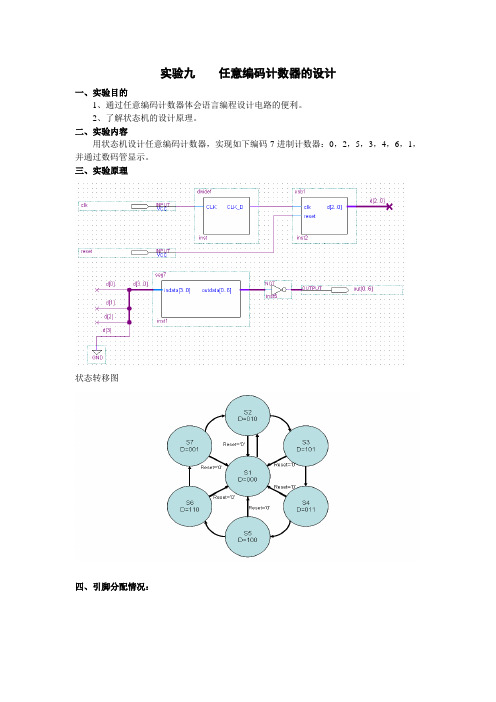 实验九 任意编码计数器的设计
