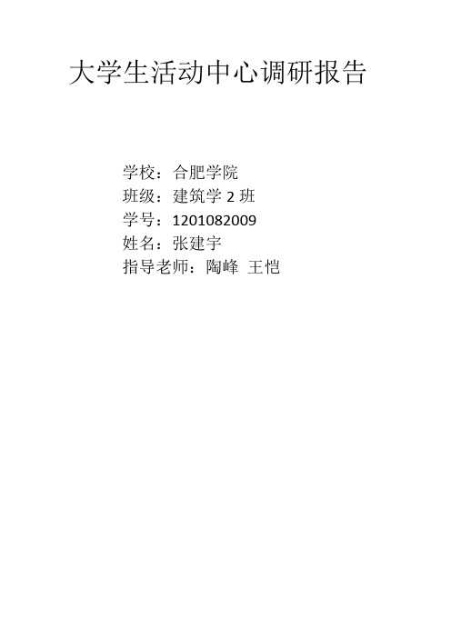 安徽建筑大学调研报告