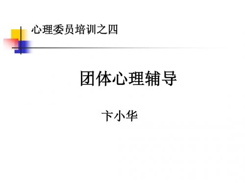 团体心理辅导实务