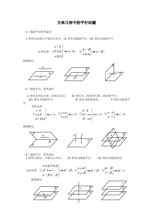 立体几何中平行问题