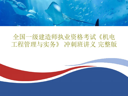 全国一级建造师执业资格考试《机电工程管理与实务》 冲刺班讲义 完整版共138页