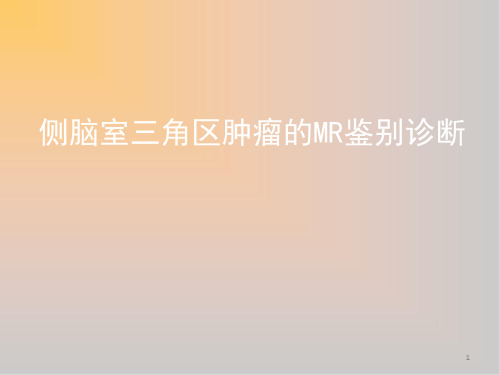 侧脑室三角区肿瘤的MR鉴别诊断精品课件