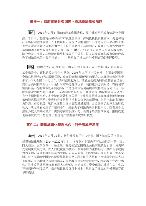 2014年度全国房地产业十大事件出炉了