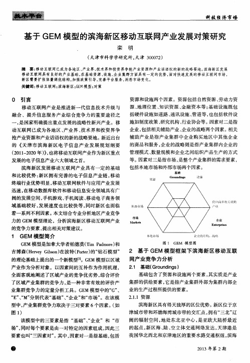 基于GEM模型的滨海新区移动互联网产业发展对策研究