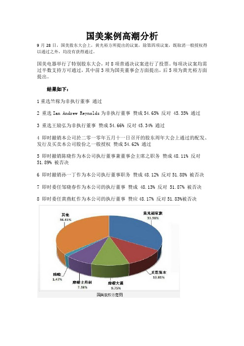 国美股权之争案例高潮分析