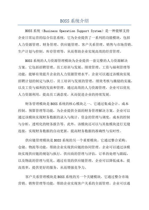 BOSS系统介绍