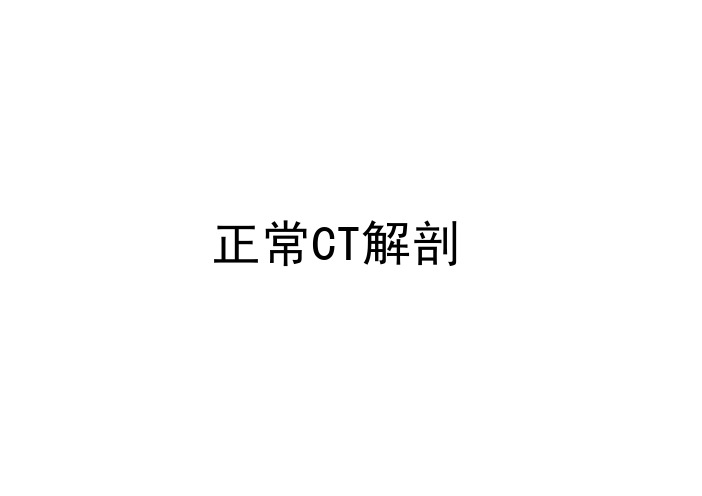 正常CT解剖图谱