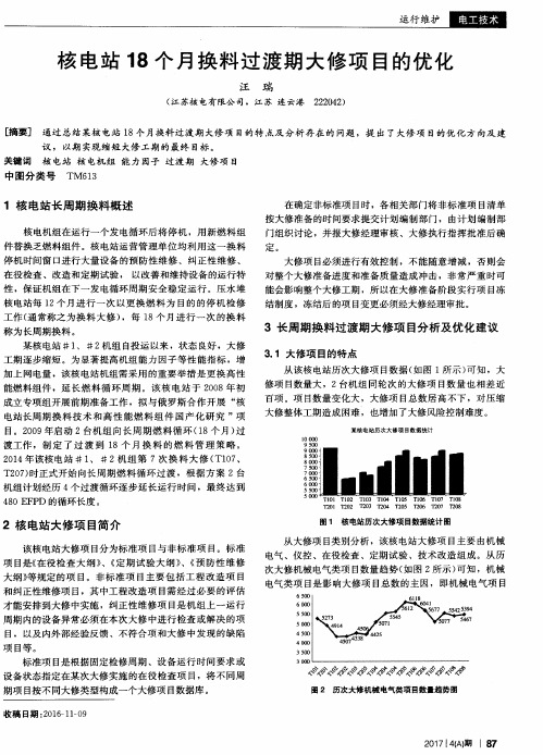 核电站18个月换料过渡期大修项目的优化