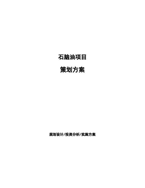 石脑油项目策划方案