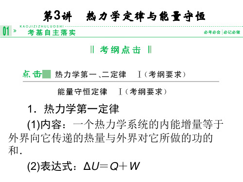 高考新课标物理一轮复习课件选修33第3讲热力学定律与能量守恒