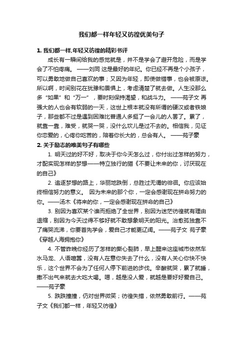 我们都一样年轻又彷徨优美句子