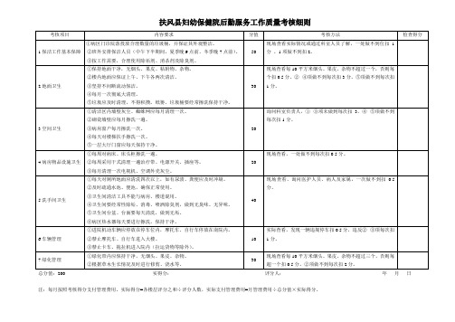 后勤服务工作质量考核细则