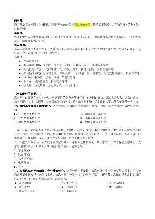 汽车配件分类 (1)