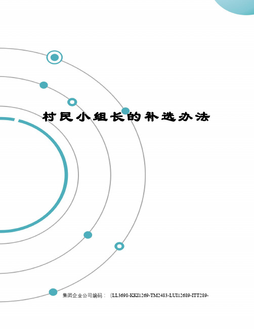 村民小组长的补选办法