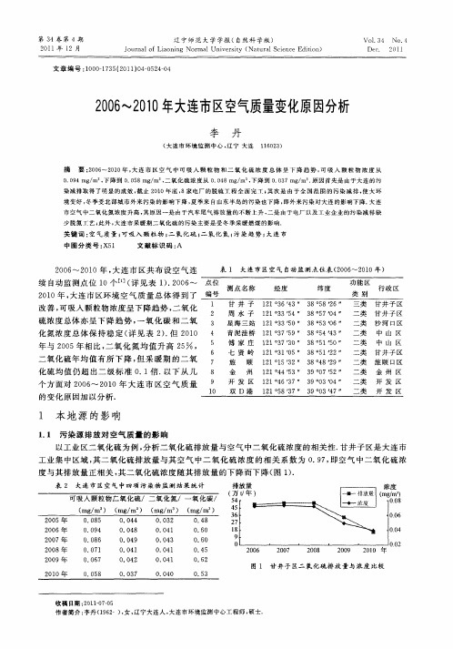 2006～2010年大连市区空气质量变化原因分析