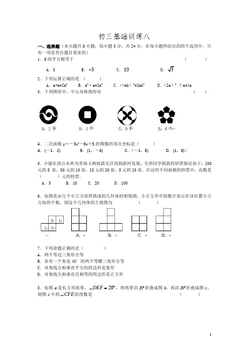 初三中考基础训练8