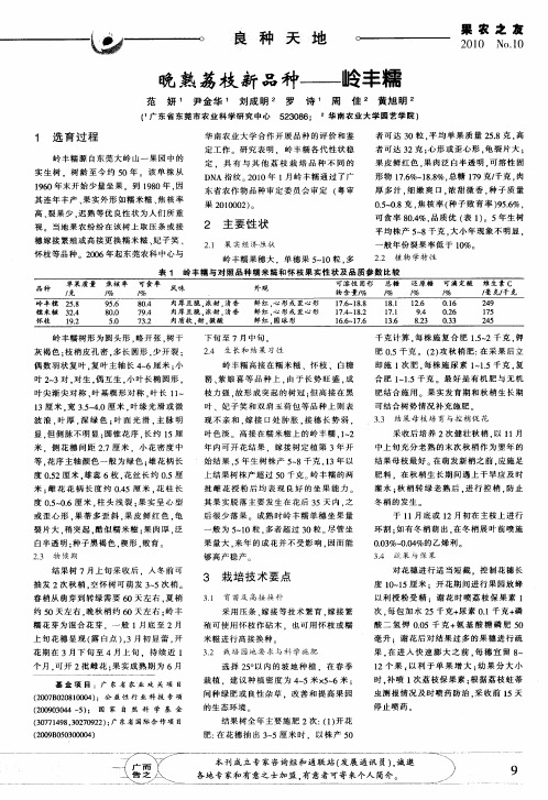晚熟荔枝新品种——岭丰糯