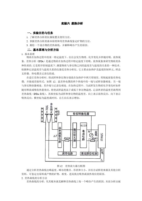 实验六 差热分析