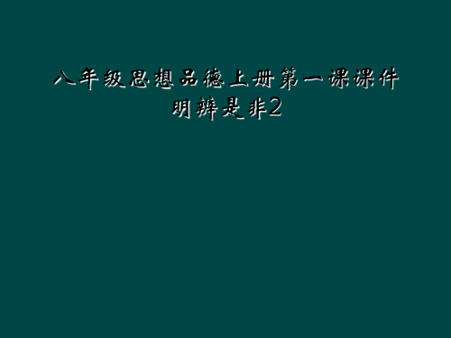 八年级思想品德上册第一课课件明辨是非2