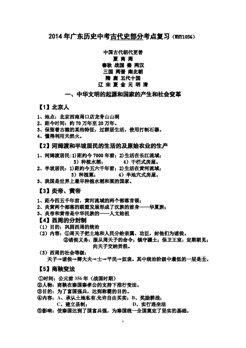 2014年中国古代史考点复习Microsoft Office Word 文档