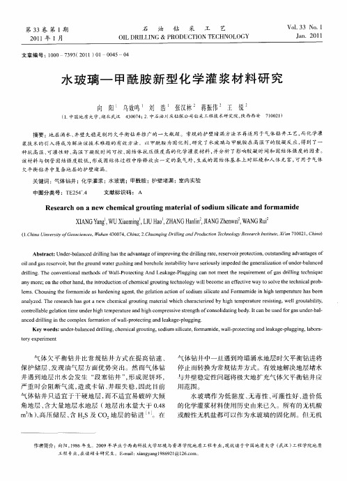 水玻璃—甲酰胺新型化学灌浆材料研究