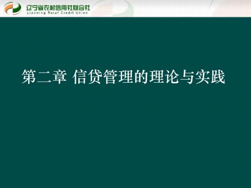 贷款新规培训课件：信贷管理的理论与实践-文档资料