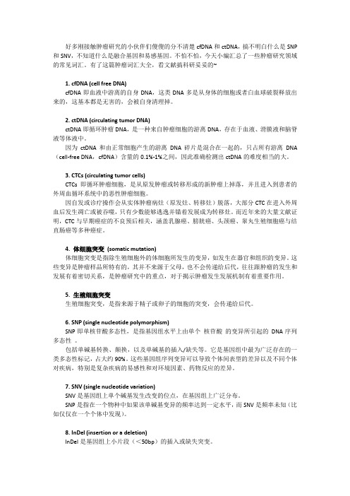 肿瘤词汇大全