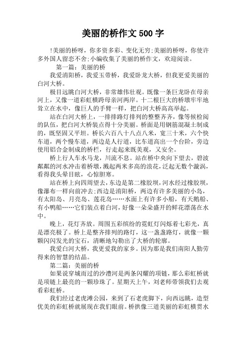 美丽的桥作文500字