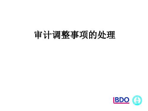审计调整事项的处理