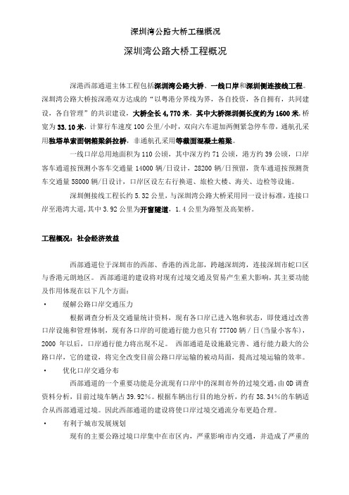 深圳湾公路大桥工程概况